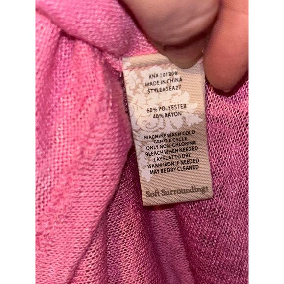 Soft Surroundings Audley Full Back Exposed Zipper Fuchsia Pink Long Jacket - Picture 8 of 8